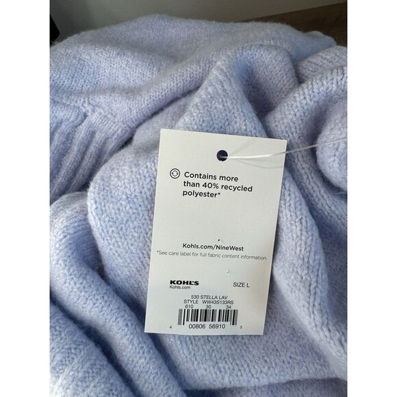 Nine West Pullover Sweater Size Large Lavender Knit Women's Mock Neck NWT - Picture 7 of 7